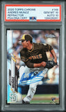 PSA 10/10 2020 Topps Chrome Refractor #149 Andres Munoz RC San Diego Padres Autographed POP4