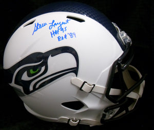 JSA Steve Largent Autographed Signed Inscribed Seattle Seahawks Riddell Flat White Full Size Replica Helmet