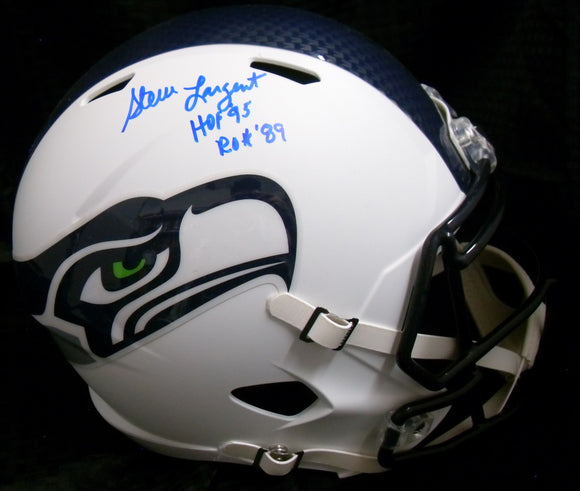 JSA Steve Largent Autographed Signed Inscribed Seattle Seahawks Riddell Flat White Full Size Replica Helmet