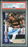 PSA DNA 10 2020 Topps UK Purple #4 Andres Munoz RC 41/50 San Diego Padres Autographed POP1