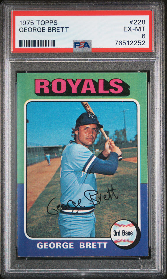 PSA 6 1975 Topps #228 George Brett RC Kansas City Royals