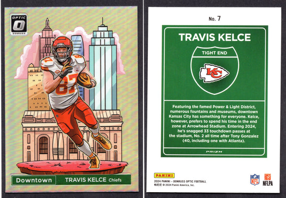 2024 Donruss Optic Downtown #7 Travis Kelce (NM-Near Mint)