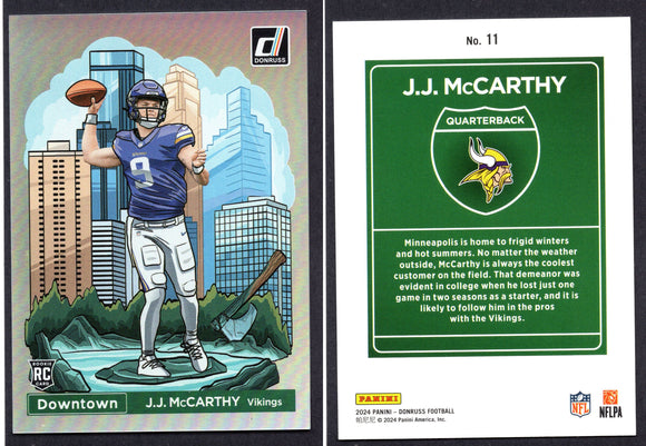 2024 Donruss Downtown! #11 J.J. McCarthy (NM-Near Mint)