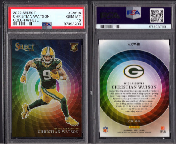 2022 Select Color Wheel #18 Christian Watson PSA 10 (Gem Mint)