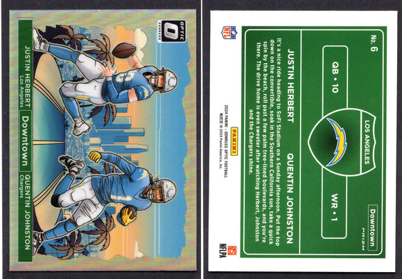 2024 Donruss Optic Downtown Duos #6 Justin Herbert/Quentin Johnston (NM-Near Mint)