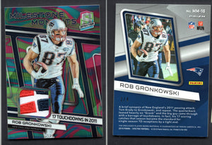 2019 Panini Spectra Milestone Moments Materials Neon Marble #18 Rob Gronkowski 3/4