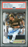 PSA DNA 9 2020 Topps Vintage Stock #56 Andres Munoz RC 25/99 San Diego Padres Autographed POP1