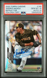 PSA 10/10 2020 Topps Chrome Refractor #149 Andres Munoz RC San Diego Padres Autographed POP4