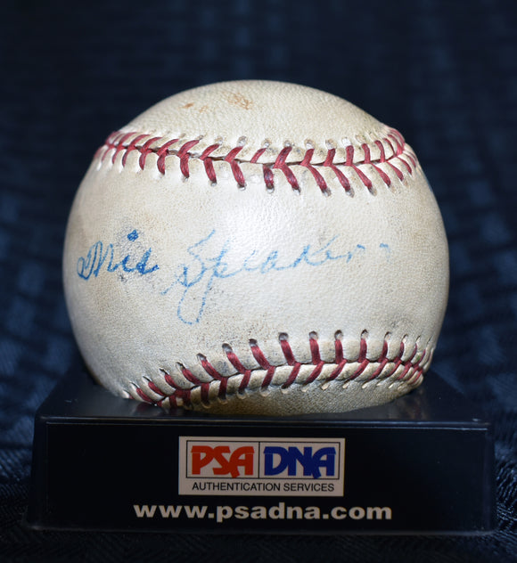 Tris Speaker Autographed Baseball PSA/DNA COA