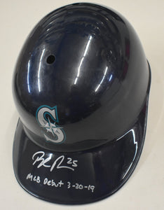 Dylan Moore Signed Mariners Full Size Souvenire Batting Helmet w/ MLB Debut Inscription