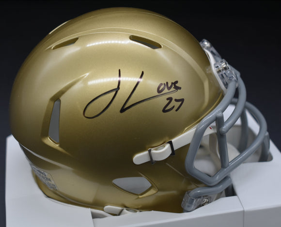 Julian Love Signed Notre Dame Speed Mini Helmet JSA COA