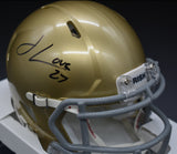 Julian Love Signed Notre Dame Speed Mini Helmet JSA COA