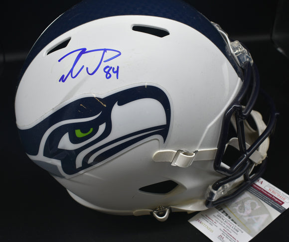 Colby Parkinson Seahawks Flat White Full Size Helmet JSA COA **FLASH SALE