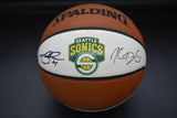 2007-08 Seattle Sonics Mini Basketball signed x6