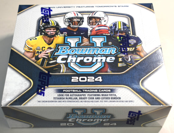 2024 Bowman Chrome University U Football HTA Jumbo Box
