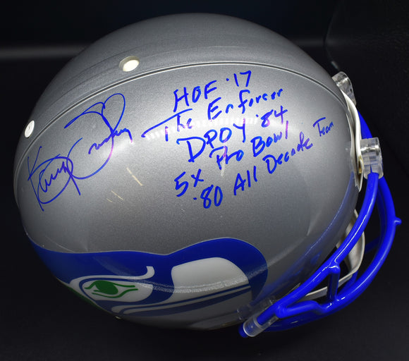 Kenny Easley Signed Seahawks Retro Full Size Authentic Helmet w/ 5 inscriptions JSA