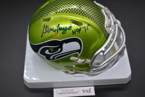 Steve Largent Seahawks Flash Green Mini Helmet w/ JSA COA