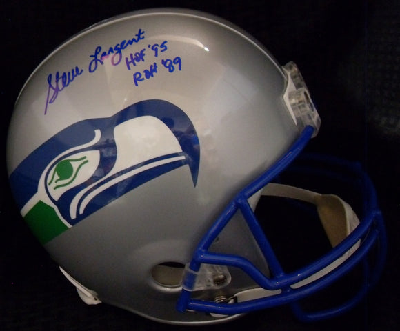 JSA Steve Largent Autographed Signed Inscribed x2 Seattle Seahawks Riddell Silver Full Size Replica Helmet