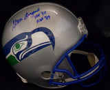JSA Steve Largent Autographed Signed Inscribed x2 Seattle Seahawks Riddell Silver Full Size Replica Helmet