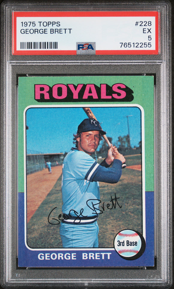 PSA 5 1975 Topps #228 George Brett RC Kansas City Royals
