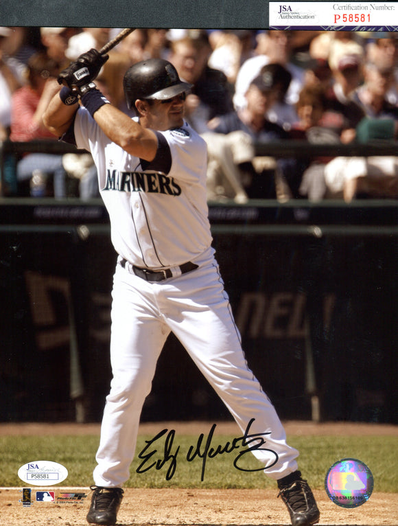 Edgar Martinez Autographed 8x10 Seattle Mariners Photograph E JSA