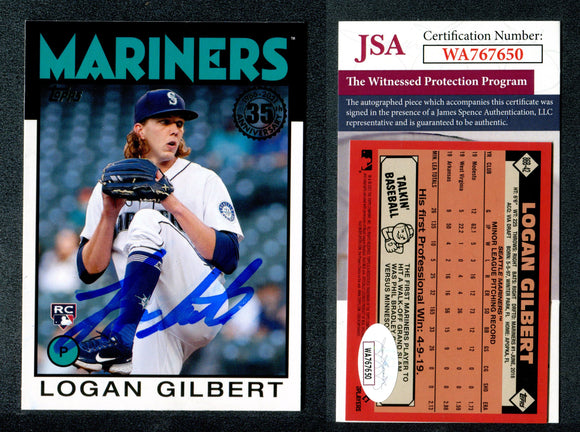 Logan Gilbert 2021 Topps Update '86 Topps #86B42 Autographed Card JSA #13
