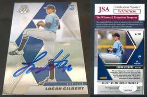 Logan Gilbert 2021 Panini Mosaic #287 Autographed Card JSA #17