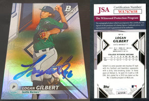 Logan Gilbert 2019 Bowman Platinum Top Prospects #TOP18 Autographed Card JSA #23