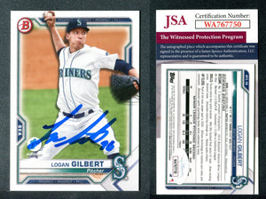 Logan Gilbert 2020 Bowman 1st Edition #BFE58 Autographed Card JSA #9