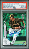 PSA DNA 10 2020 Topps Chrome Ben Baller Green Refractors #149 Andres Munoz RC 69/99 San Diego Padres Autographed POP2