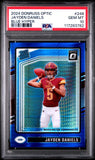 2024 Donruss Optic Blue Hyper #248 Jayden Daniels PSA 10