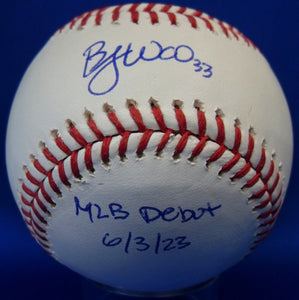 Bryan Woo Autographed Signed MLB Baseball with "MLB Debut 6/3/23" Inscription JSA