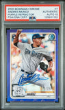 PSA DNA 10 2020 Bowman Chrome Purple Refractors #7 Andres Munoz RC 231/250 San Diego Padres POP2