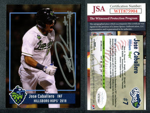 Jose Caballero 2018 Hilsboro Hops Autographed Card JSA #2 w/ set (45)