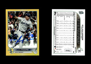 Dylan Moore 2022 Topps Gold Foil #567 Autographed Card JSA #10