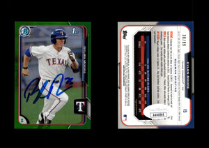 Dylan Moore 2015 Bowman Chrome Draft Green Refractor #15 30/99 Autographed Card JSA #22