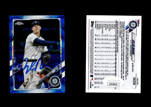 Dylan Moore 2021 Topps Chrome Update Sapphire #US228 Autographed Card JSA #5
