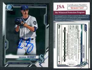 George Kirby 2021 Bowman Chrome Prospects #BCP117 Autographed Card JSA #13