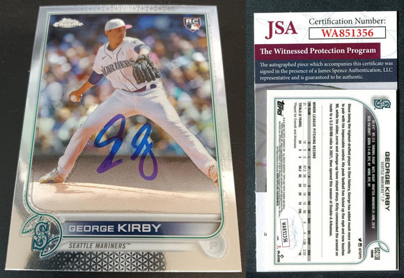 George Kirby 2022 Topps Chrome Update #USC138 Autographed Card JSA #15