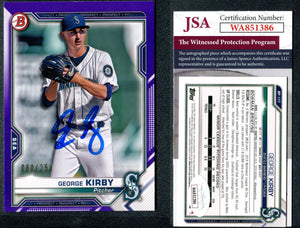 George Kirby 2021 Bowman Prospects Purple #BP117 /250 Autographed Card JSA #31