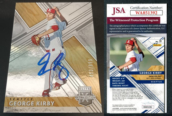 George Kirby 2019 Elite Extra Edition #20 /999 Autographed Card JSA #35