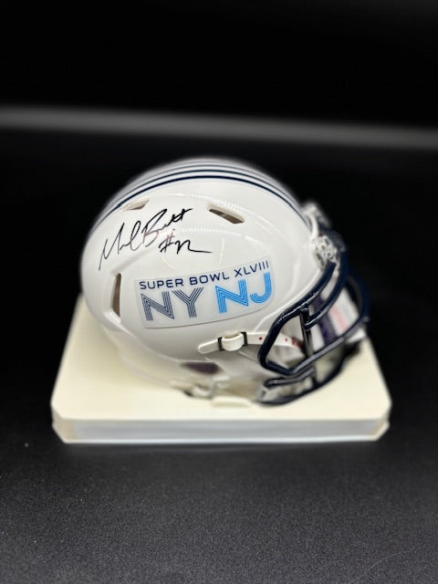 Michael Bennett Autographed Super Bowl 48 Mini Helmet with JSA Certification