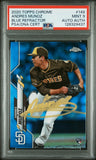 PSA 9 2020 Topps Chrome Blue Refractor #149 Andres Munoz RC /150 San Diego Padres Autographed POP1