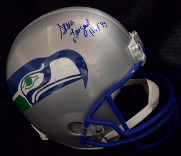 JSA Steve Largent Autographed Signed Inscribed Seattle Seahawks Riddell Silver Full Size Replica Helmet (Smudged)