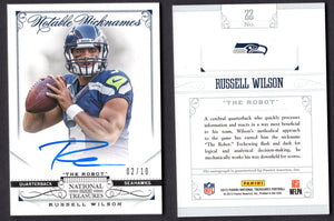 2013 Panini National Treasures Notable Nicknames #22 Russell Wilson /10