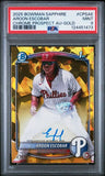 2025 BOWMAN SAPPHIRE EDITION CHROME PROSPECTS SAPPHIRE AUTOGRAPHS #CPSAE AROON ESCOBAR CHROME PROSPECT AU-GOLD PSA 9