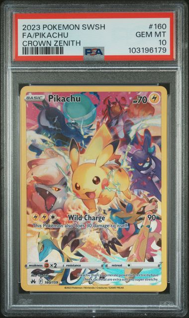 PSA 10 Full Art Pikachu Crown Zenith