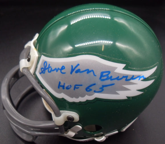 Steve Van Buren Autographed Inscribed Philadelphia Eagles Mini Helmet JSA
