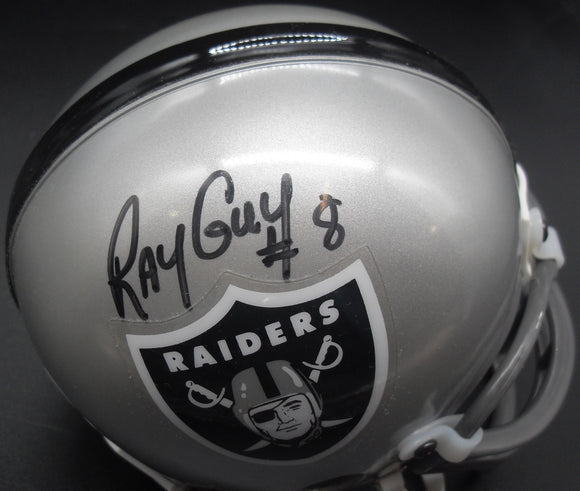 Ray Guy Autographed Oakland Raiders Mini Helmet JSA