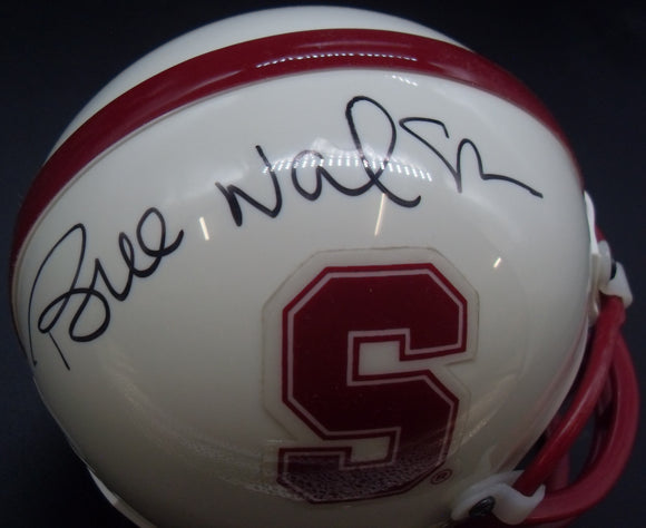 Bill Walsh Autographed Stanford Cardinal Mini Helmet JSA
